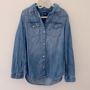 GAP button down chambray girls shirt